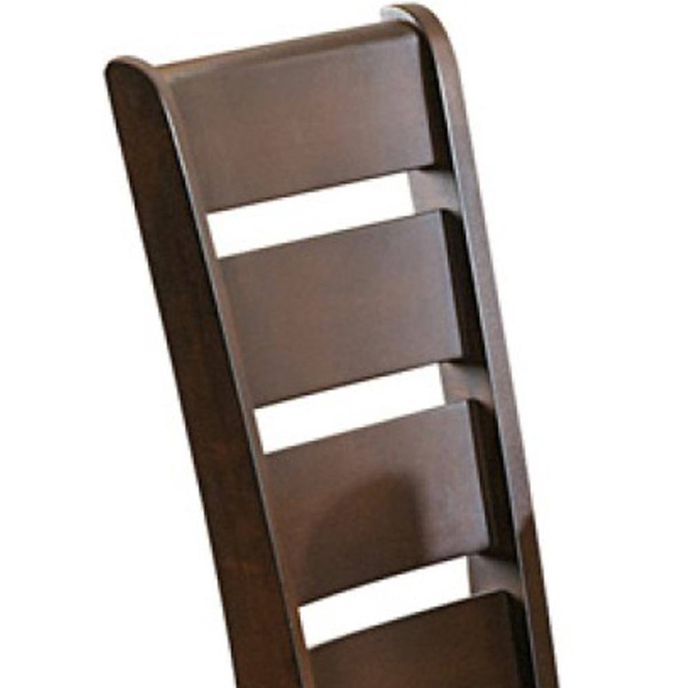 Red Barrel Studio® Faux Leather Upholstered Wooden Side Chair with Ladder Back Design, Brown (Set of 2)