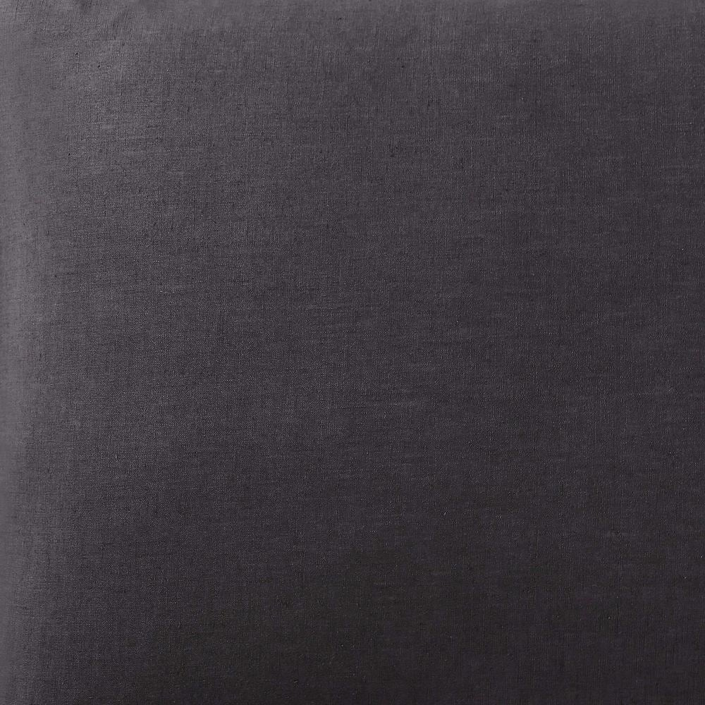 Charcoal Full/Queen Linen Duvet Cover Set with Pillow Shams