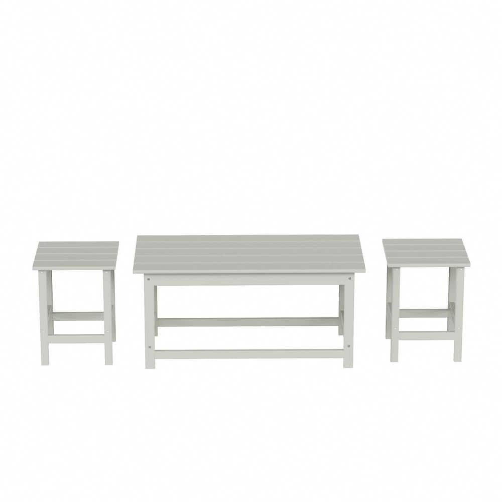 Polytrends  Laguna Hdpe All Weather Outdoor Patio Coffee And Side Tables (3-Piece Set) Sand