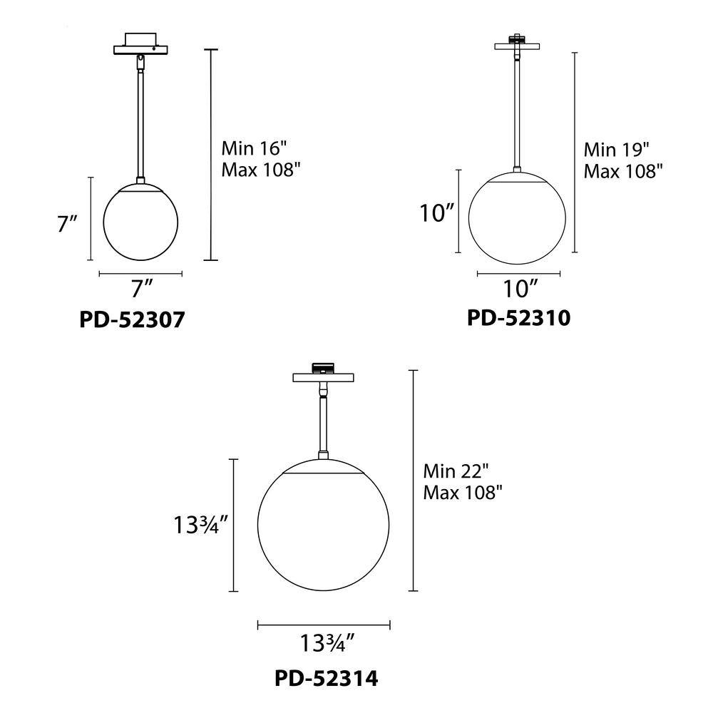 Contemporary Niveous 13.75" LED Globe Pendant in Brushed Nickel