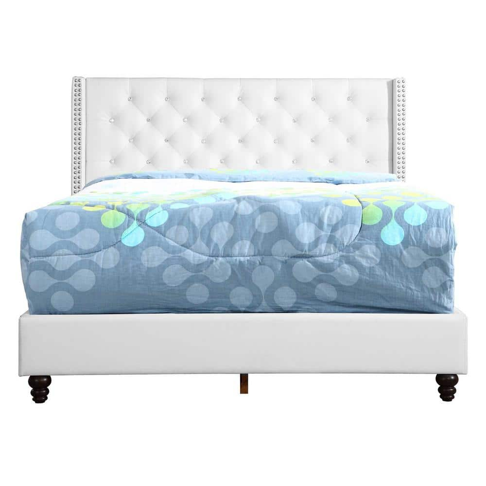 Julie White Tufted Upholstered Low Profile Queen Panel Bed