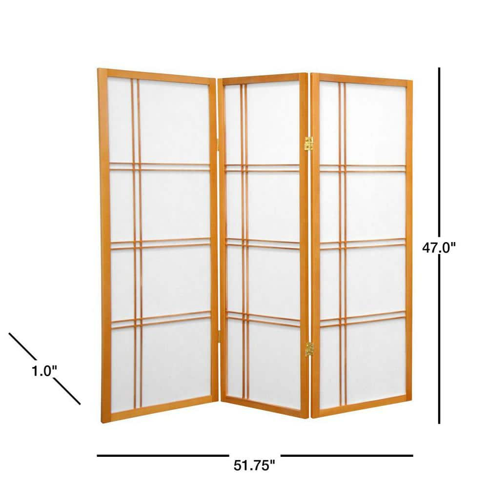 48" x 42" Double Cross Shoji 3 Panel Room Divider
