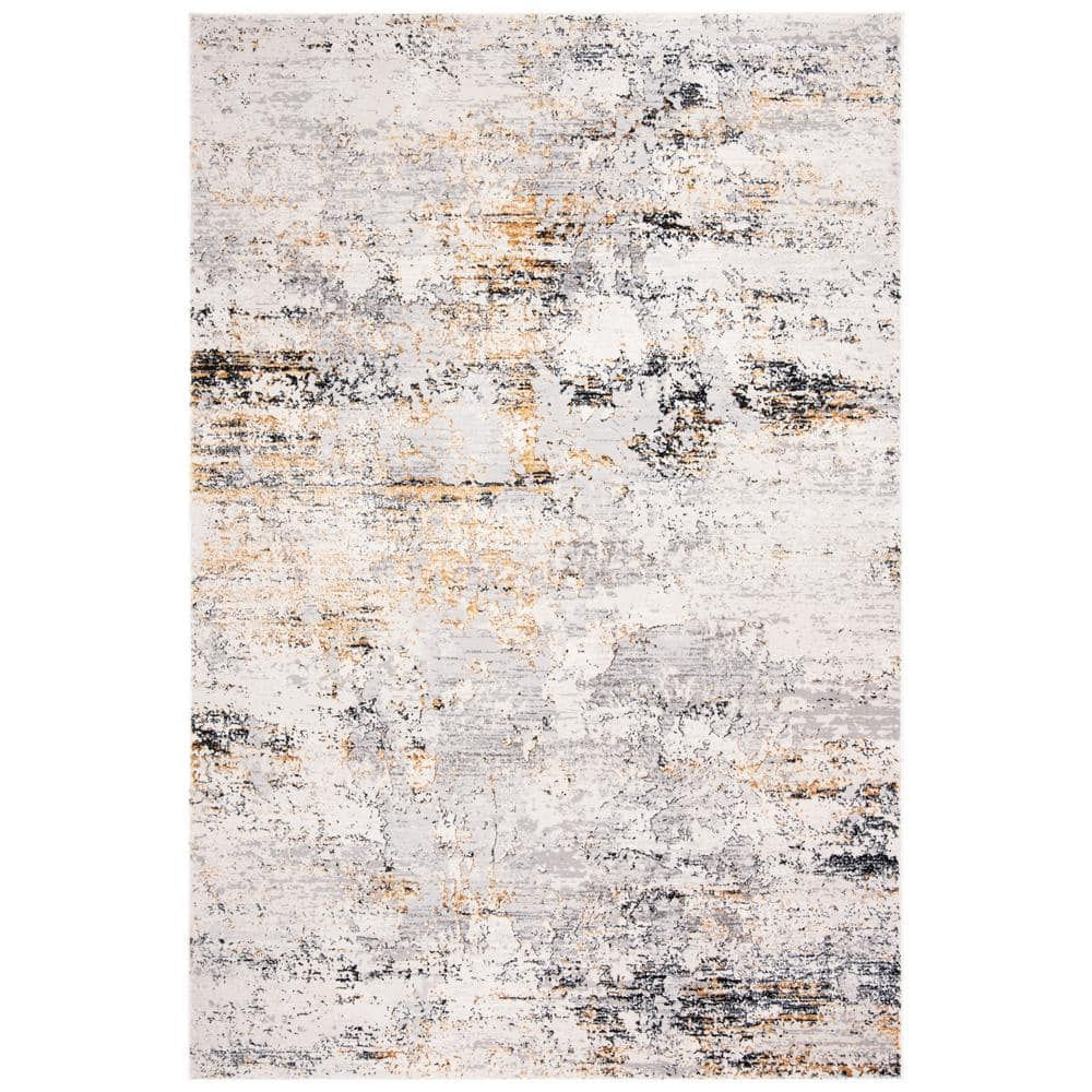 SAFAVIEH Amalfi Cian Distressed Area Rug, Cream/Gold, 9' x 12'