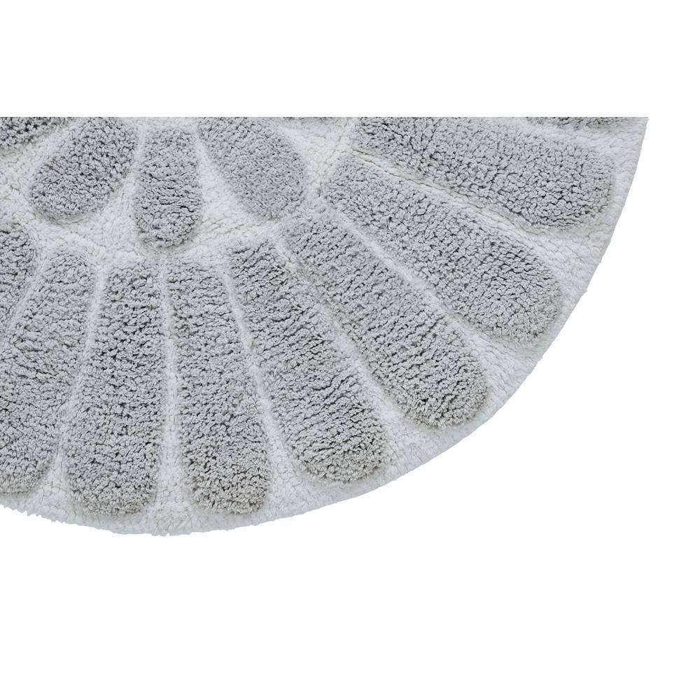 Bursting Flower 2 Pc Bath Rug Set - WHITE/LIGHT (30" ROUND & 24" ROUND)