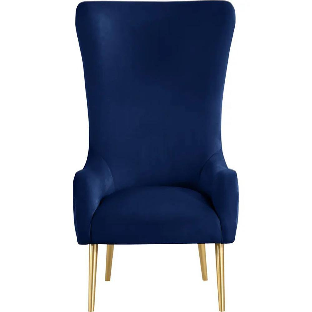 Venetian Navy Tufted Velvet High Back Arm Chair