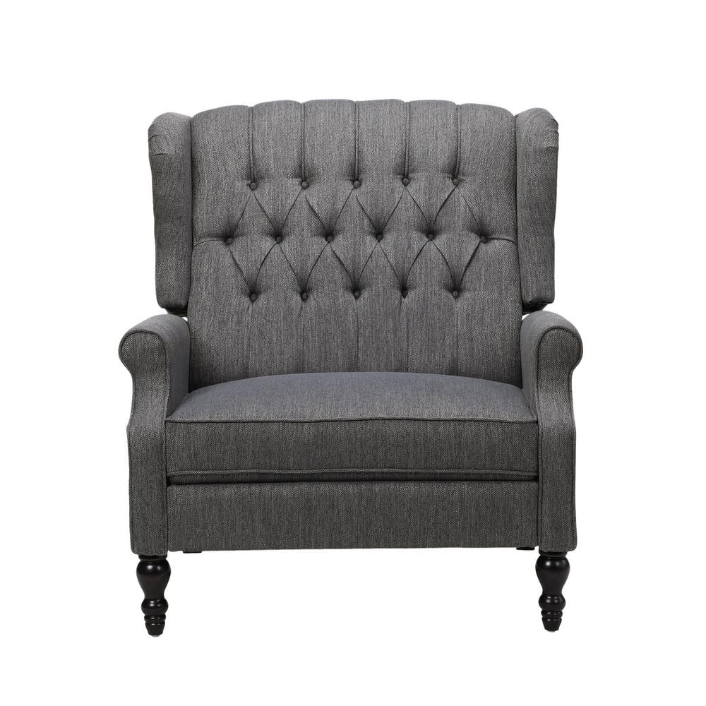 Noble House Khalid Oversized Fabric Push Back Recliner, Gray