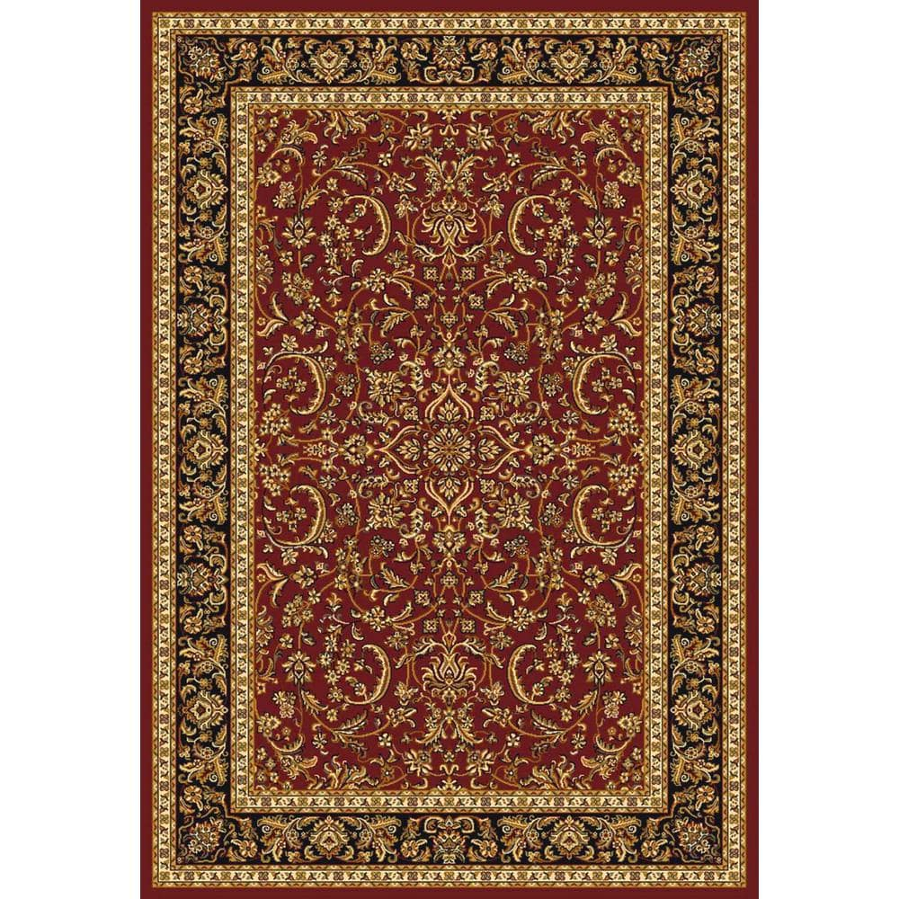 Radici Usa Noble Area Rug 1318 Burgundy Bordered Medallion 5' 5" x 8' 3" Rectangle