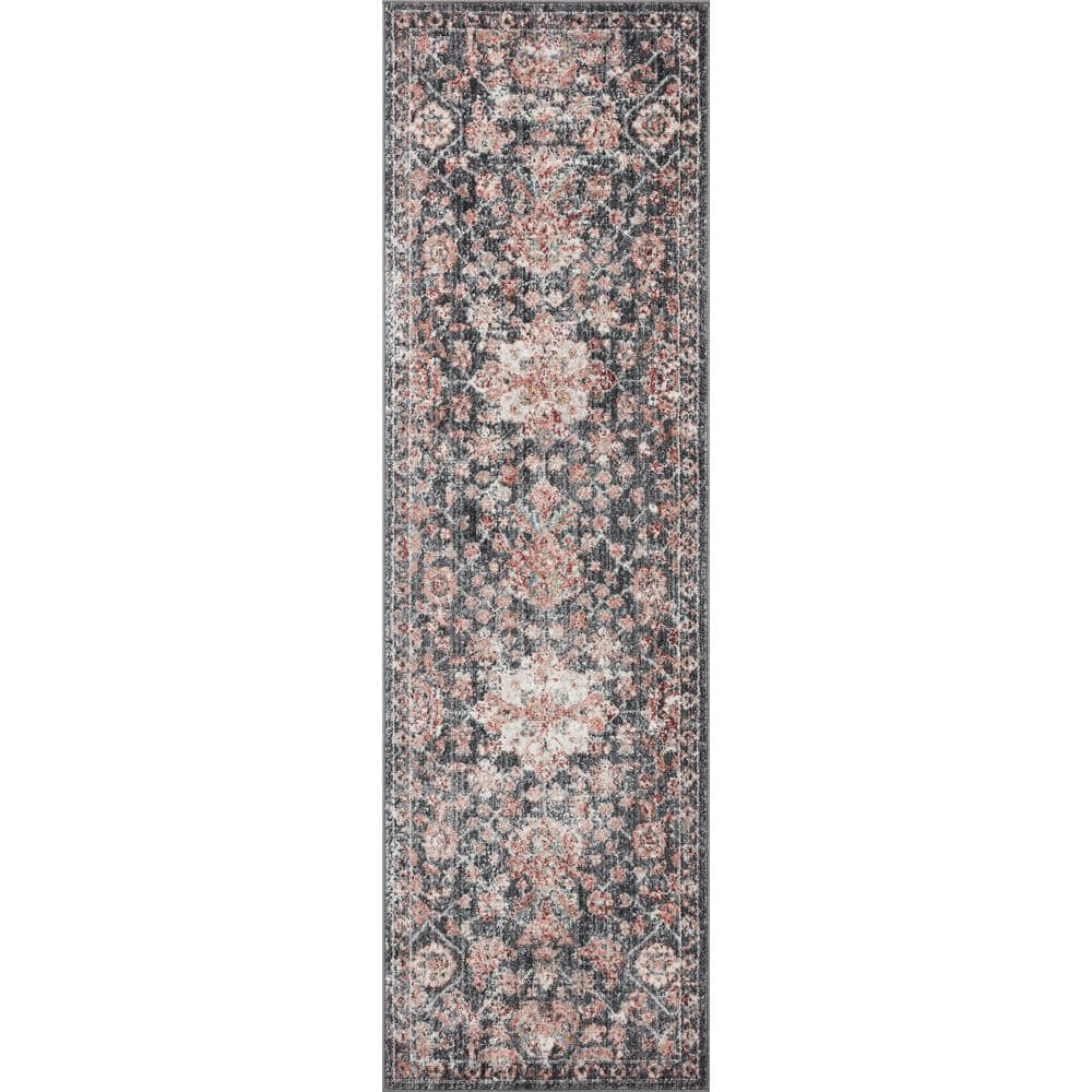 Loloi II Cassandra Collection CSN-03 Charcoal / Rust Oriental Area Rug 5'-3" x 7'-9"