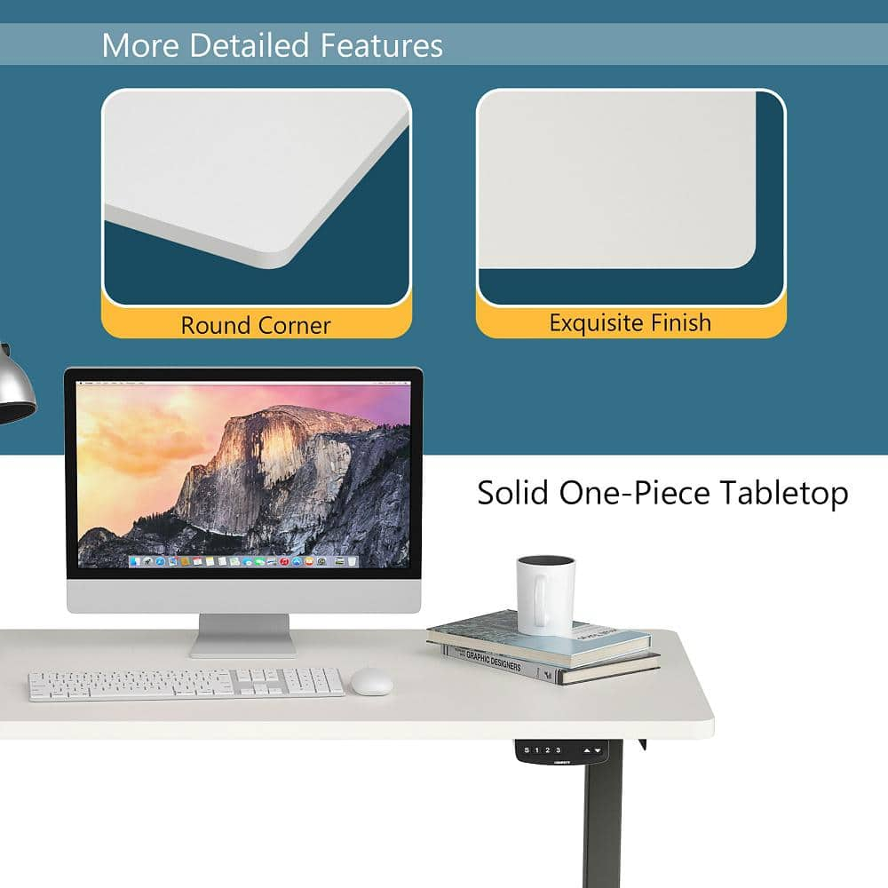 Costway 48'' Universal One-Piece Desktop for Standard & Sit to Stand Desk Frame
