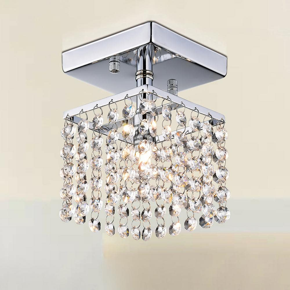 Jhea 1-light Crystal 5-inch Chrome Chandelier