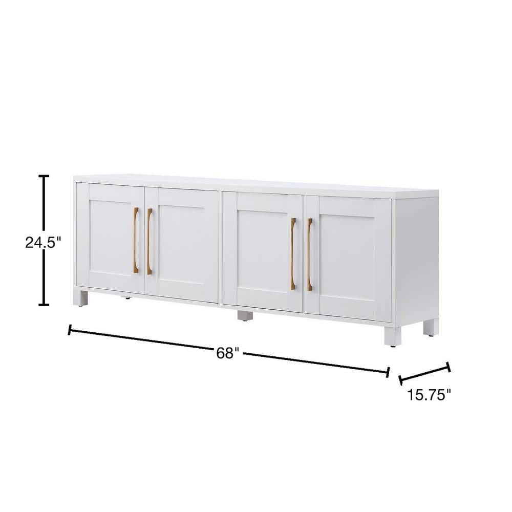 Evelyn&Zoe Chabot Rectangular TV Stand for TV's up to 75", White