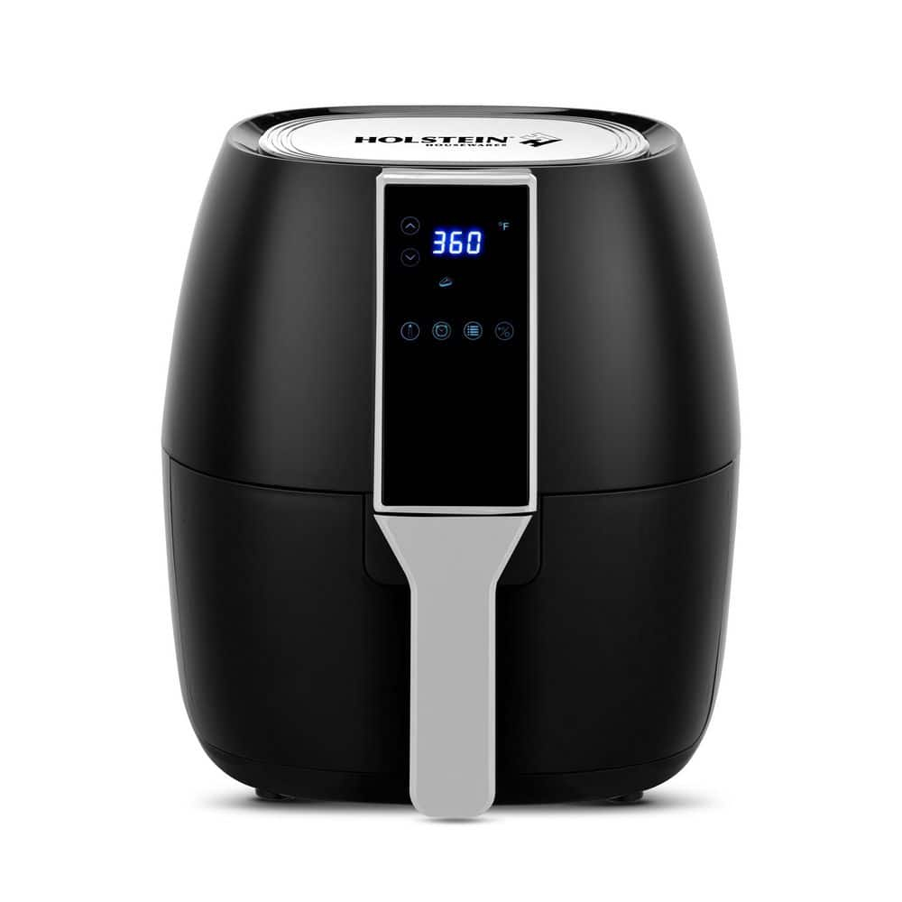 Holstein Housewares - 3.7QT Digital Air Fryer, Black - Convenient and User Friendly with Optimal Control Panel and Seven Cooking Presets