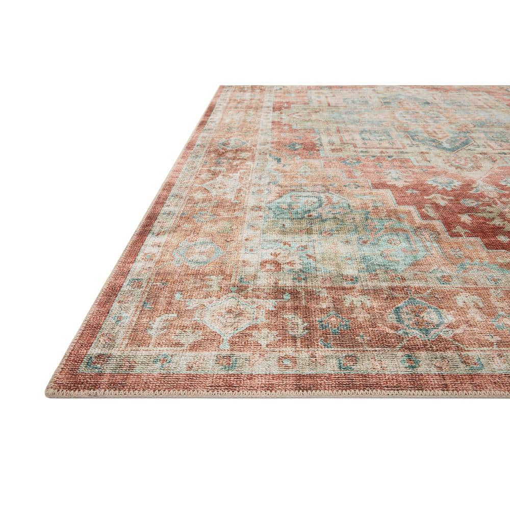 Loloi II Heidi Collection HEI-01 Terracotta / Aqua, Oriental Area Rug 6'-0" x 9'-0"
