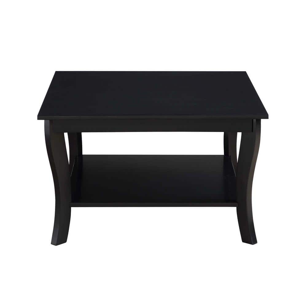 Convenience Concepts American Heritage Square Coffee Table in Black Wood Finish