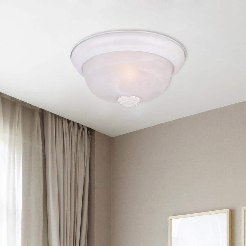 Designers Fountain 13.25 inch 2-Light White Flush Mount Ceiling Light, 1257M-WH-AL