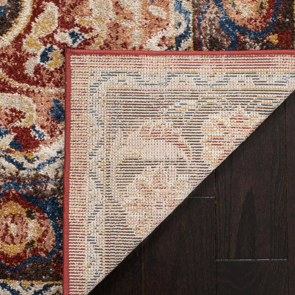 Blue Floral Motif Synthetic 10' x 14' Area Rug