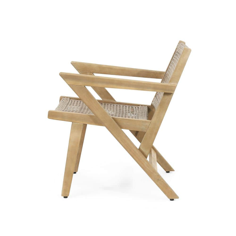 Noble House Outdoor Dining Chair - Polyethylene - Set of 2 - Light Brown