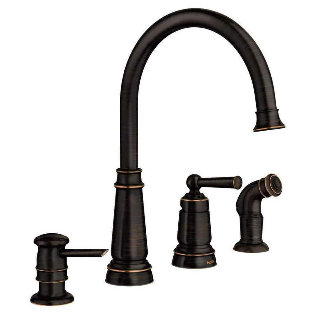 Moen Edison Mediterranean Bronze Single Handle Deck-mount Kitchen Faucet (Soap Dispenser Included) ( Side Sprayer Included )