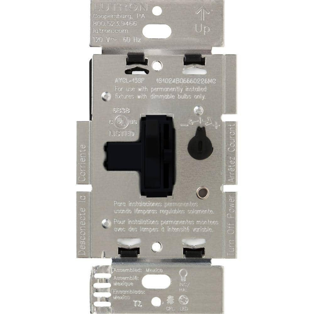 Black Smart Toggle Dimmer Switch for LED and Incandescent Bulbs
