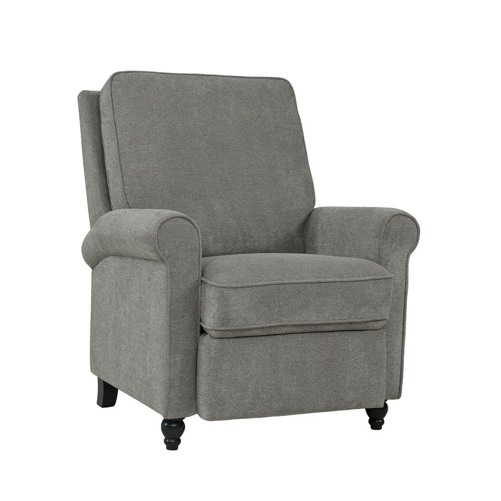 Homesvale Lincoln Push Back Recliner Chair, Gray Chenille