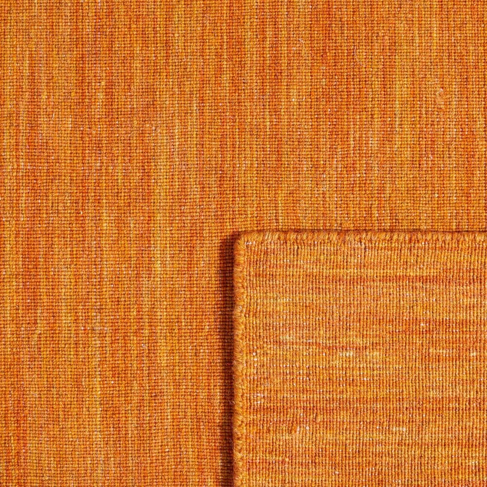 Bohemian Chic Hand-Woven Wool and Cotton Rug 8' x 10' - Orange