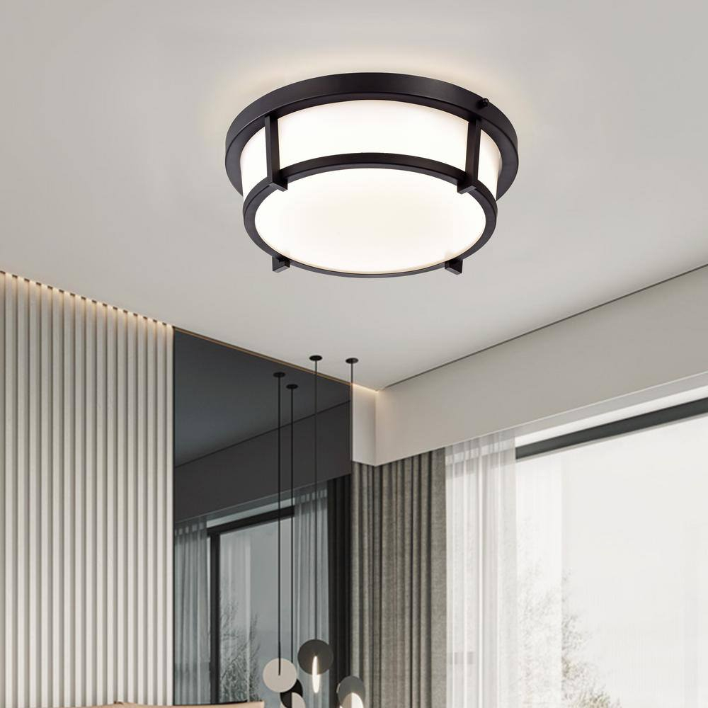 c cattleya 13" Dimmable 20W LED Flush Mount Light with Changing Color Temperature - 13 in.