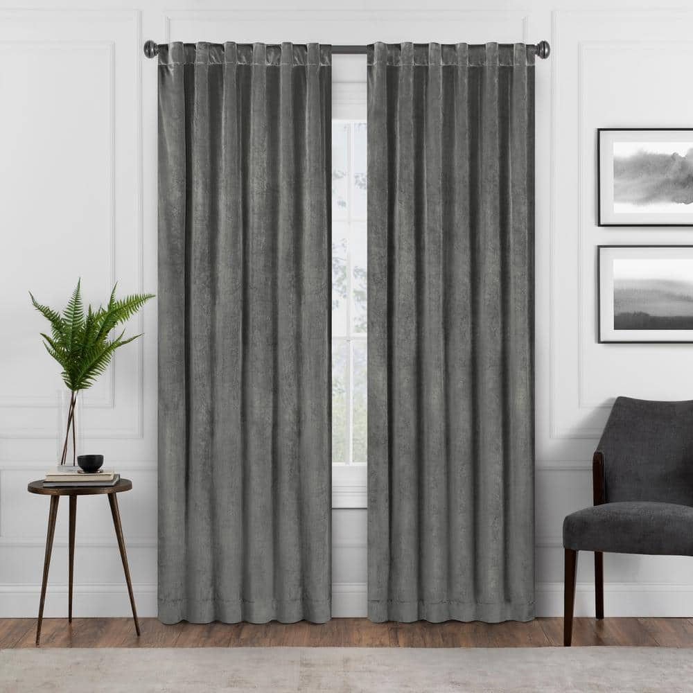 Eclipse 108-Inches Charcoal Blackout Standard lined Rod pocket Single curtain panel
