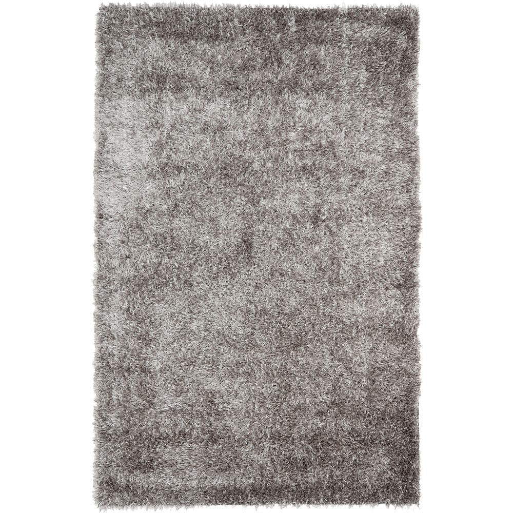 SAFAVIEH New Orleans Darius Solid Polyester Shag Area Rug, Grey, 6' x 9'
