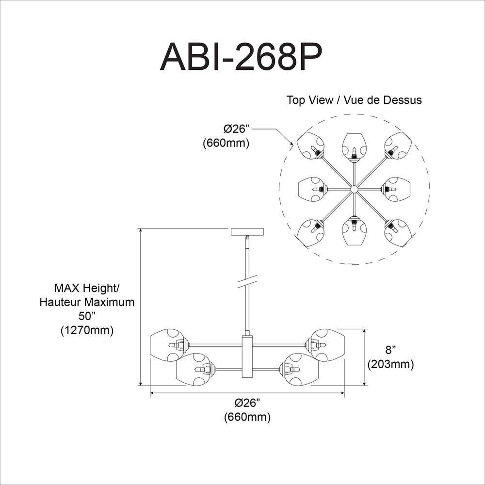 Dainolite - Abii - 8 Light Pendant