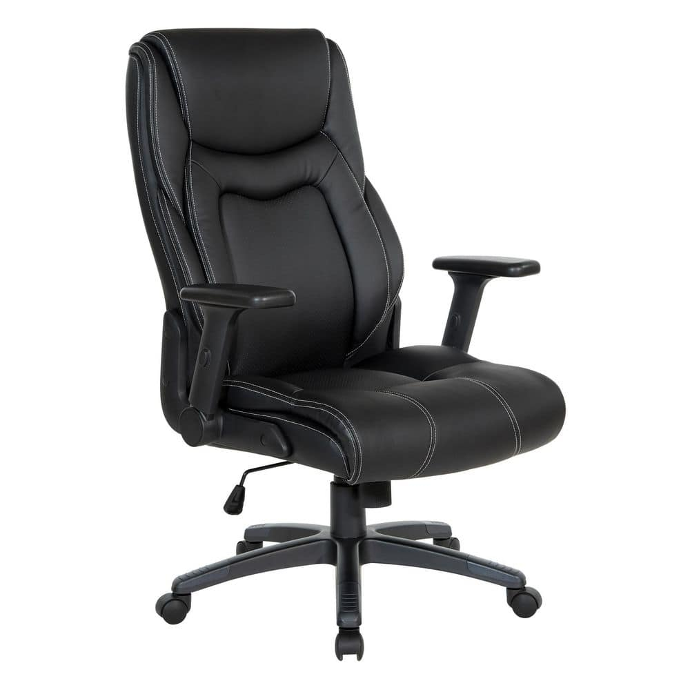 Executive High Back Office Chair in Black Bonded Leather