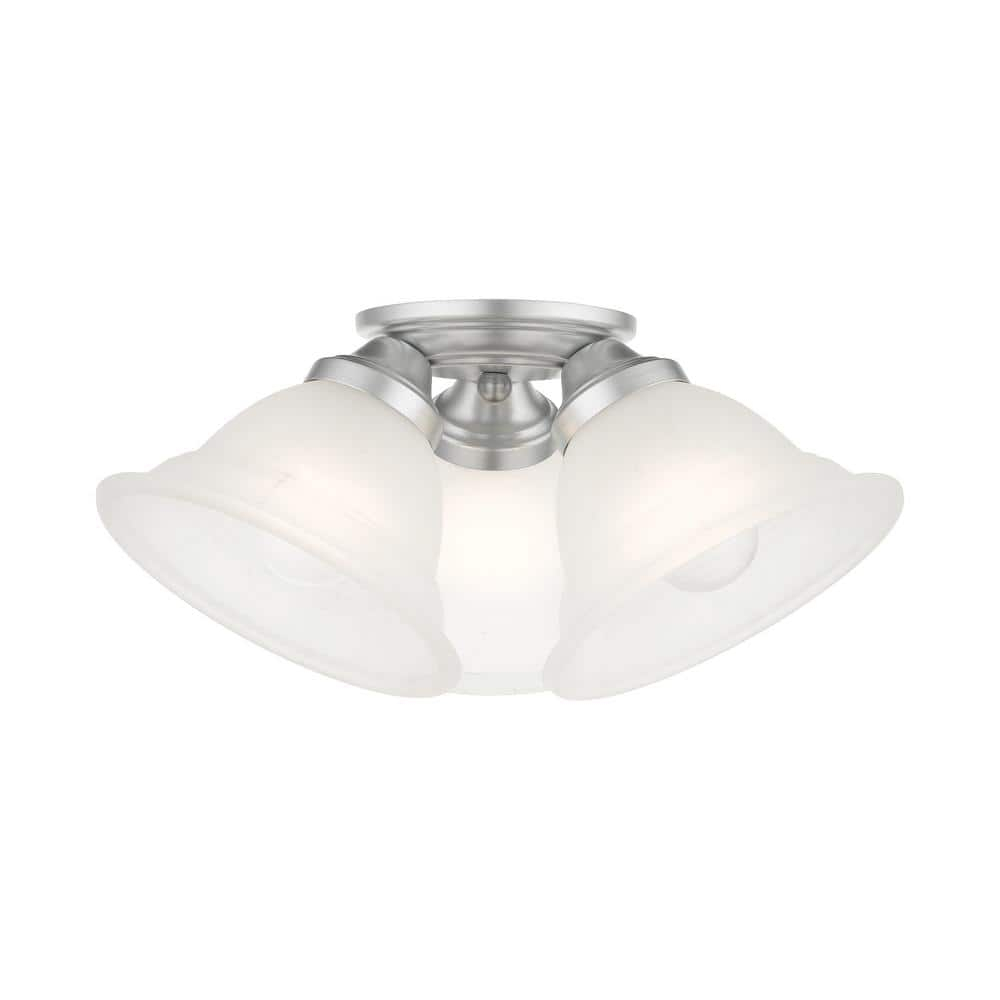 Livex Lighting Wynnewood 3 - Light Flush Mount in  Satin Nickel