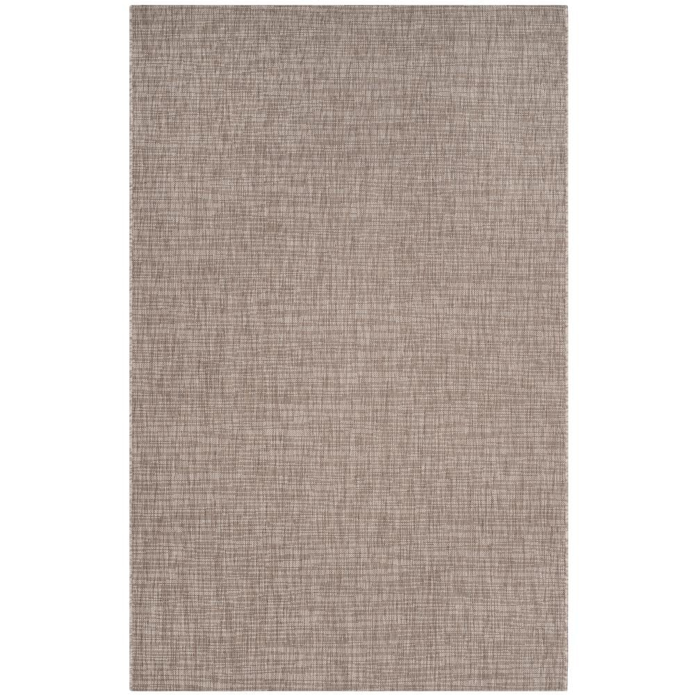 Courtyard Light Brown 4 ft. x 6 ft. Solid Indoor/Outdoor Patio  Area Rug