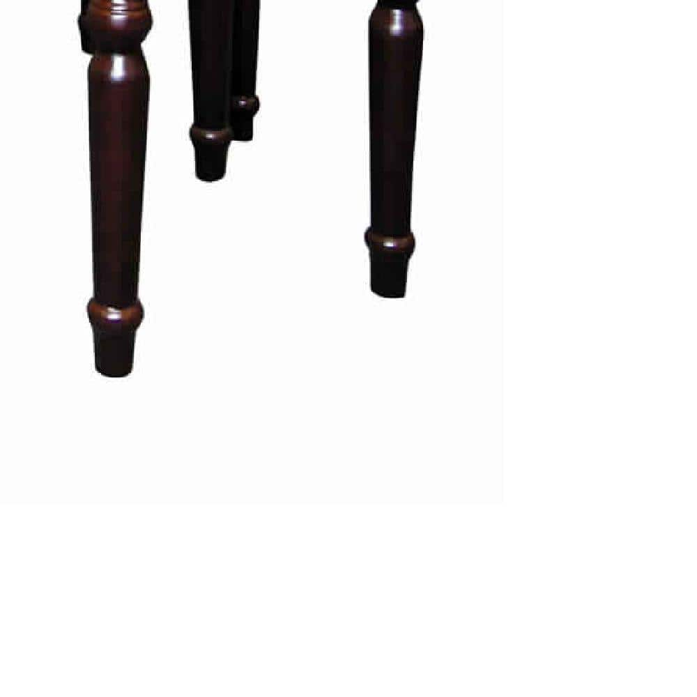Cherry Brown Solid Wood 3-Piece Nesting Table Set with Turned Tapered Legs
