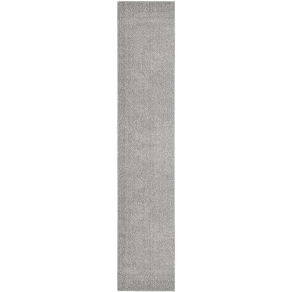 Nourison Essentials Indoor/Outdoor Silver Grey 2'2" x 20 Area Rug, (2x20)