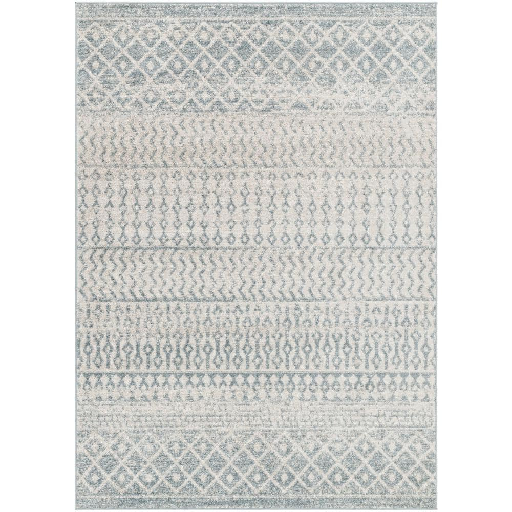 Livabliss Chester Boho Moroccan Area Rug, 2' x 2'11", Light Blue, (2' x 3')