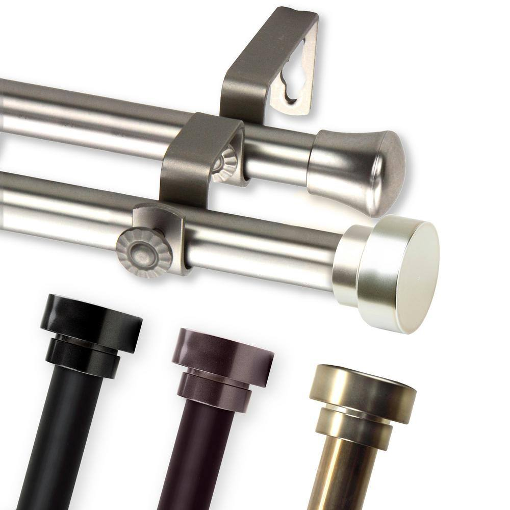 Rod Desyne Topper 3/4 inch Dia. 48-84"-Cocoa Double Curtain Rod Set