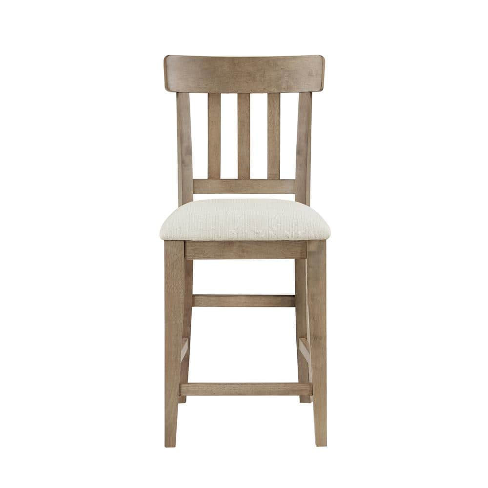 Steve Silver Napa Farmhouse Upholstered 42" Height Counter Chair, Set of 2, Cream