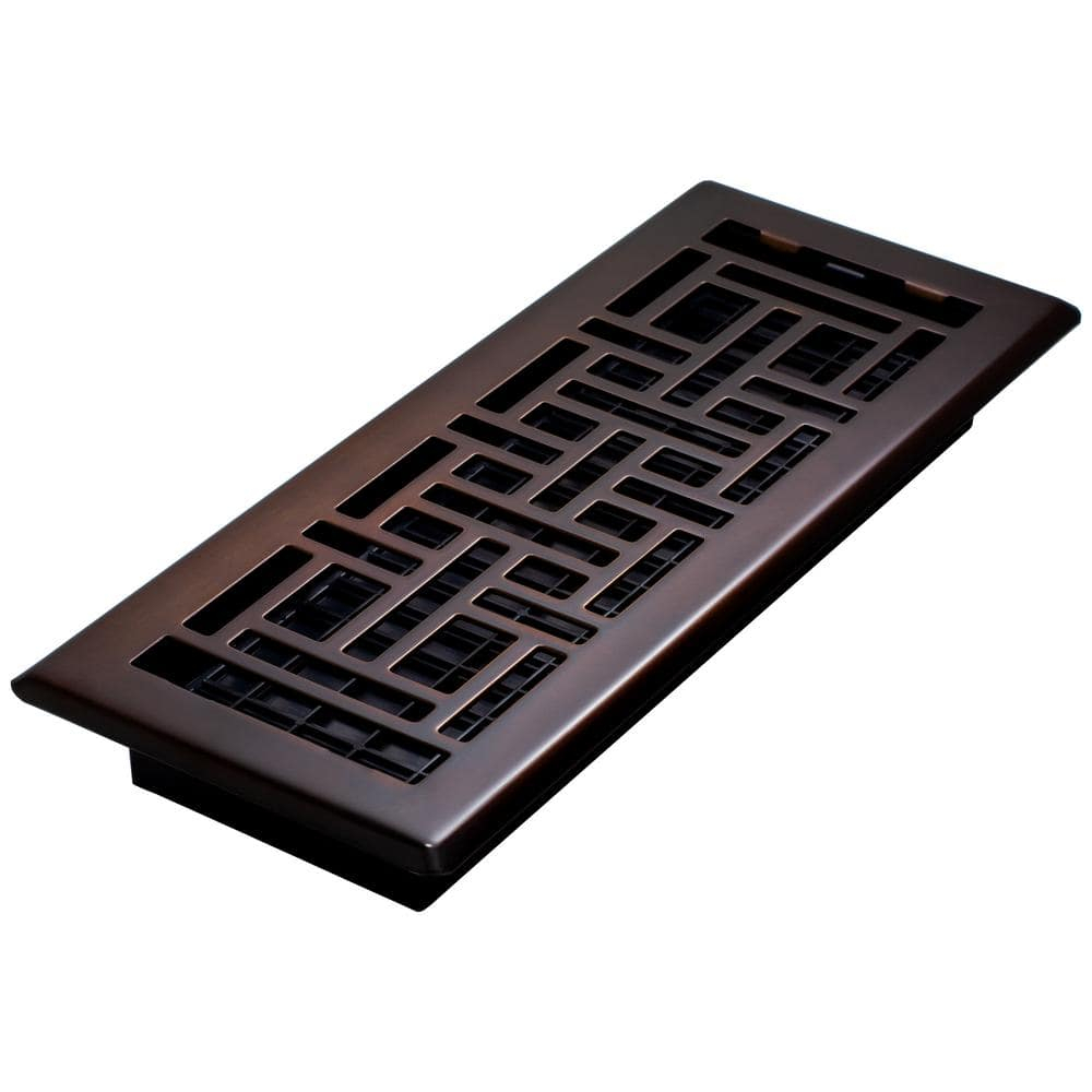 Decor Grates AJH412-RB Oriental Floor Register, 4x12 Inches, Rubbed Bronze Finish