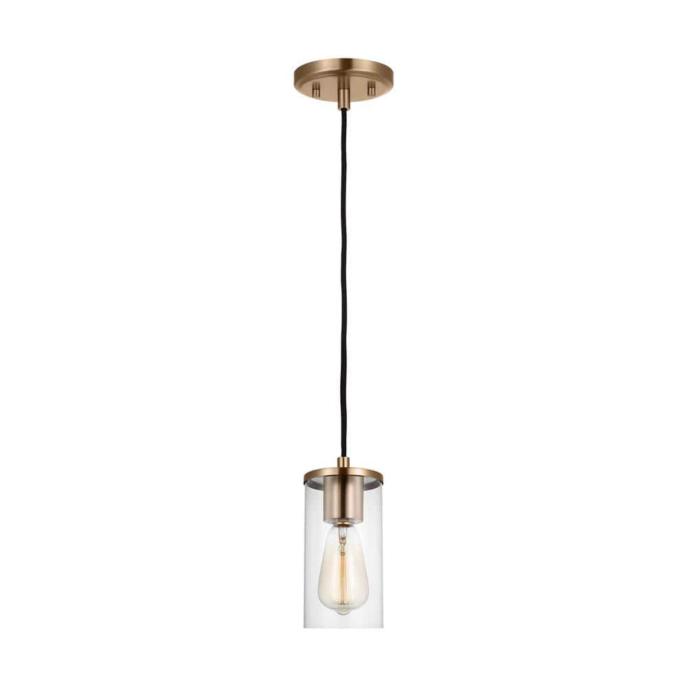 Zire Mini 4" Satin Brass Indoor/Outdoor Pendant Light