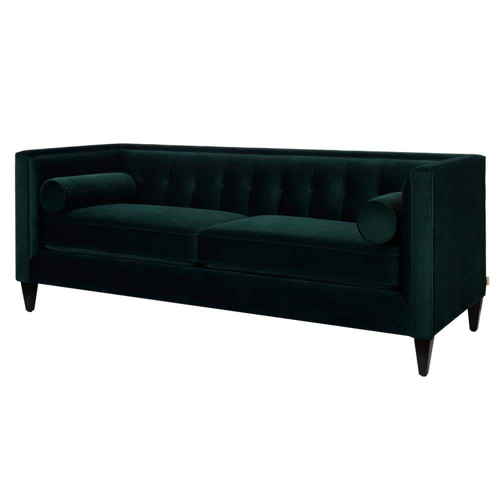 Jack Tufted Tuxedo Sofa Double Cushion, Hunter Green
