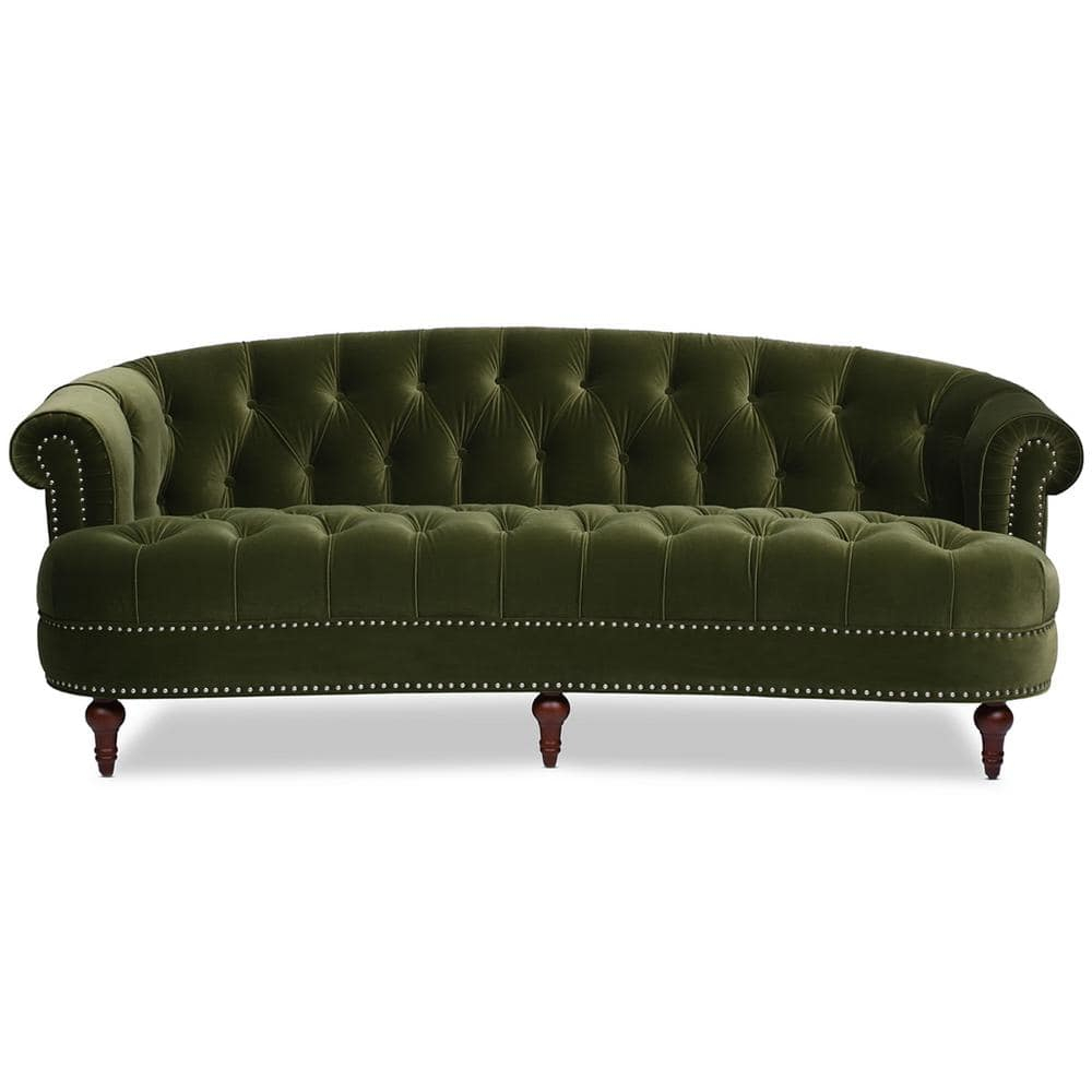 Jennifer Taylor Home La Rosa 84" Victorian Chesterfield Living Room Tufted Sofa Couch, Olive Green