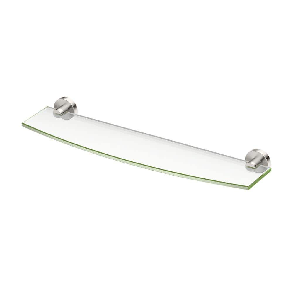 Glam Wall Mounted Tempered Glass Shelf | Bathroom Floating Glass Shelf