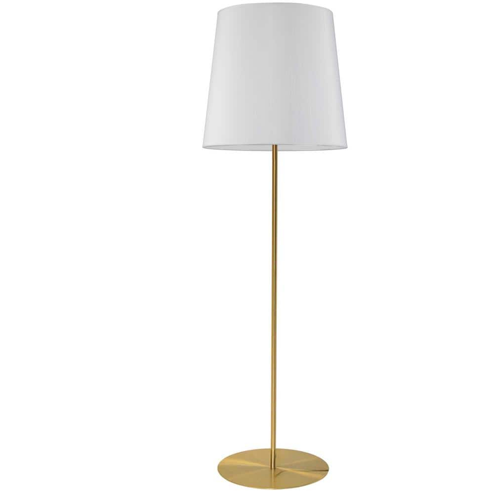 Transitional 68.5" White and Black Free Standing Floor Lamp