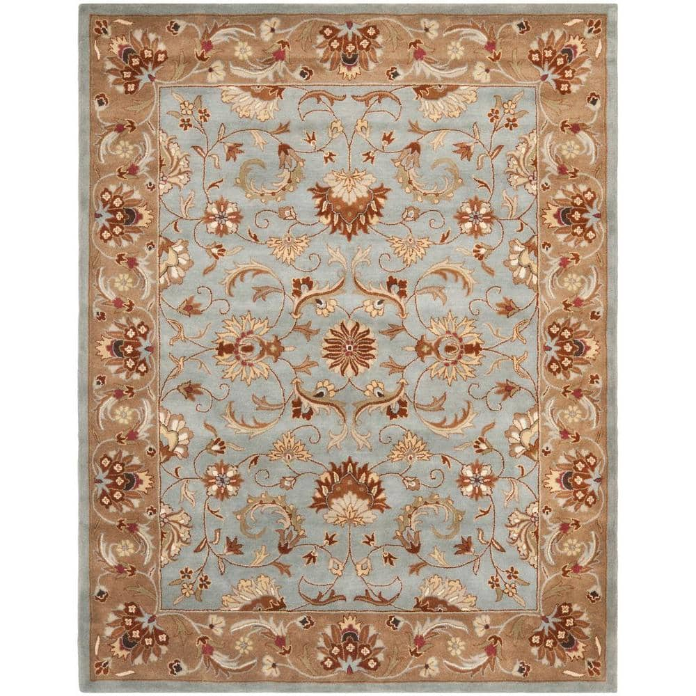 SAFAVIEH Heritage Constantine Traditional Wool Area Rug, Blue/Beige, 9' x 12'