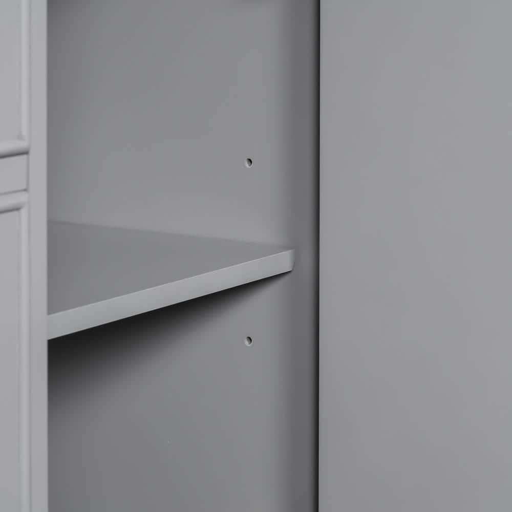 36 in. Gray Solid Wood Freestanding Bath Vanity Cabinet
