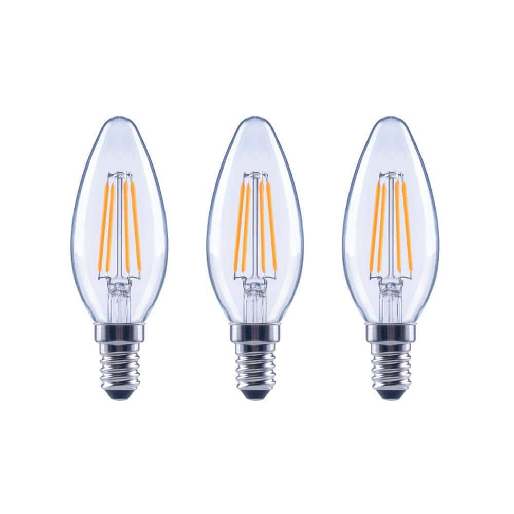 EcoSmart 60-Watt B11 ENERGY STAR Vintage LED Light Bulb White (3-Pack)