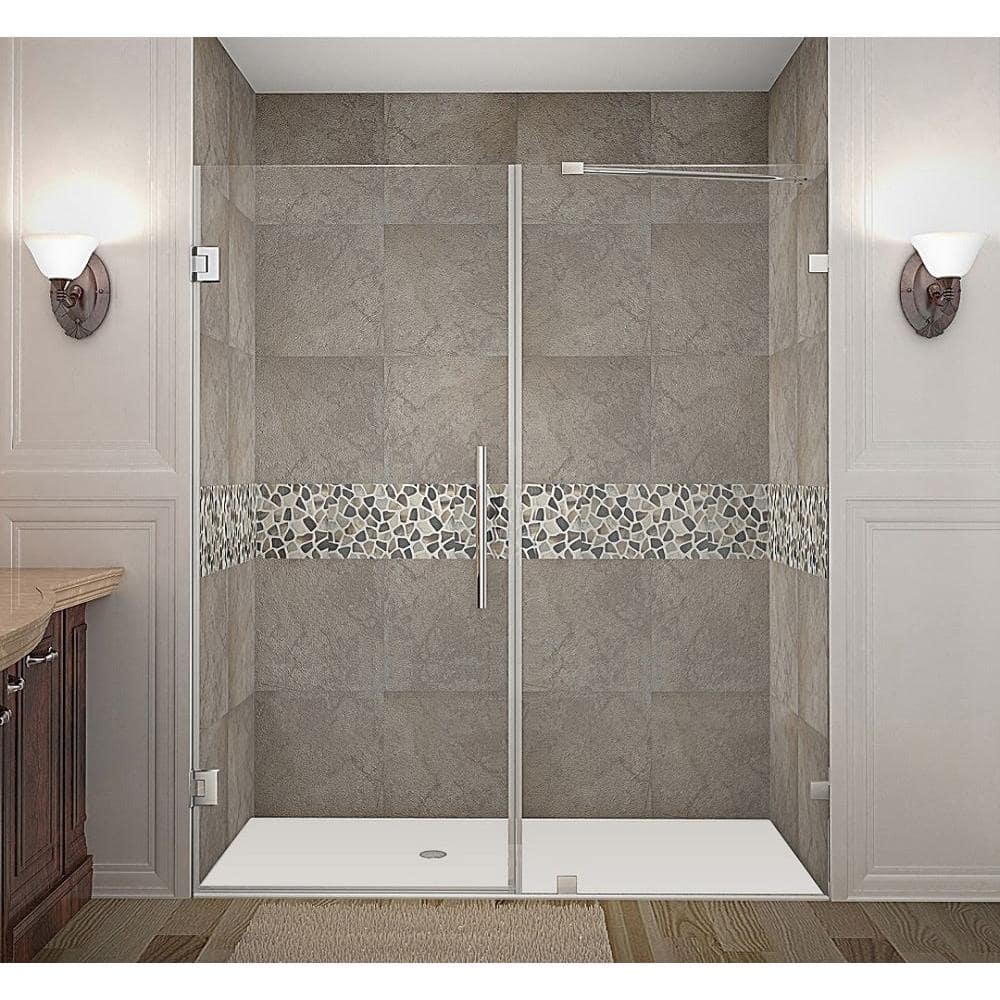Aston Sdr985-68-10 Nautis 68" Wide X 72" High Frameless Hinged Shower Door - Stainless