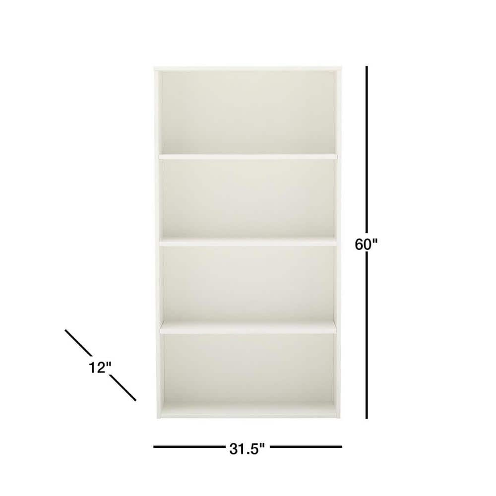 Prado White Adjustable Open Bookcase