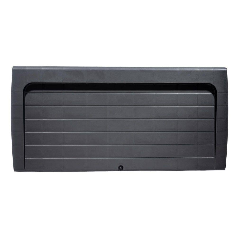 Starplast 88 Gallon Rattan Deck Box, Black