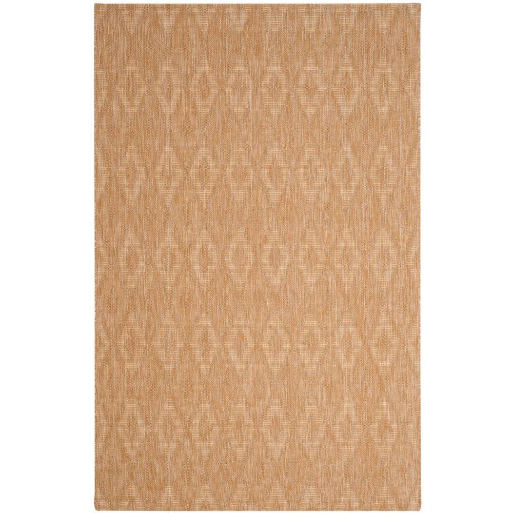 SAFAVIEH Courtyard Teodor Geometric Diamonds Indoor/Outdoor Area Rug, 5'3" x 7'7", Natural